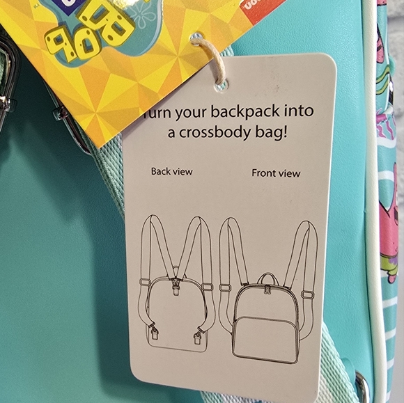 Loungefly SpongeBob Squarepants Nickelodeon Mini Backpack Convertible Bag New - Picture 16 of 16